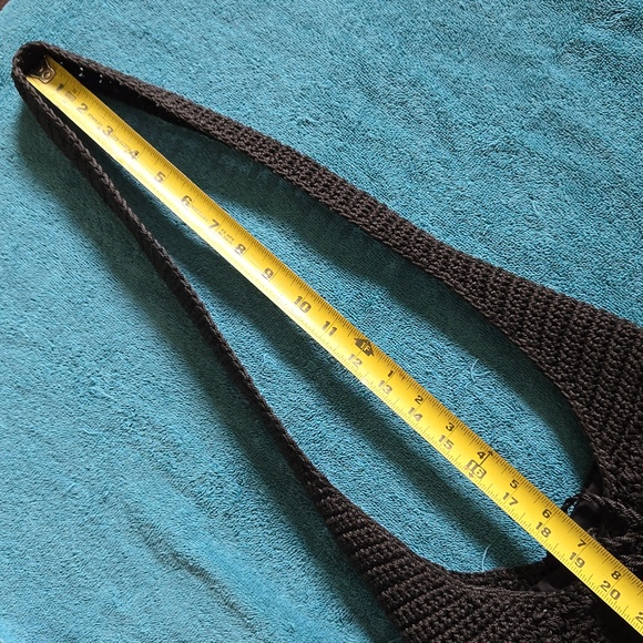 Black Raffia Woven Shoulder bag.Drawstring EUC - Picture 15 of 15